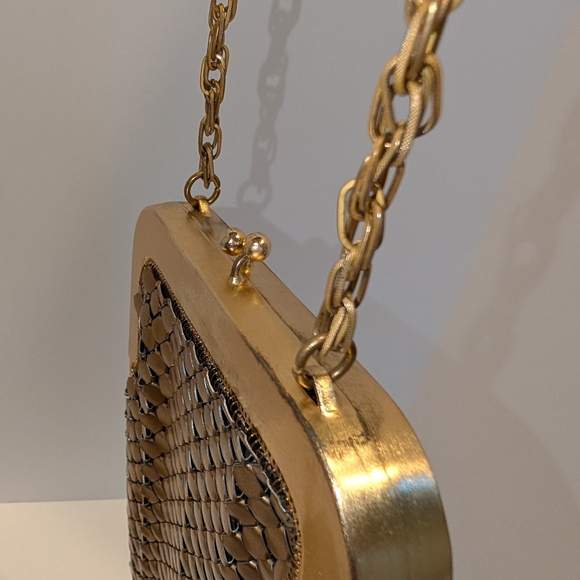 Whiting And Davis Gold Mesh Shoulder Bag Good Vintage Condition - Picture 4 of 11